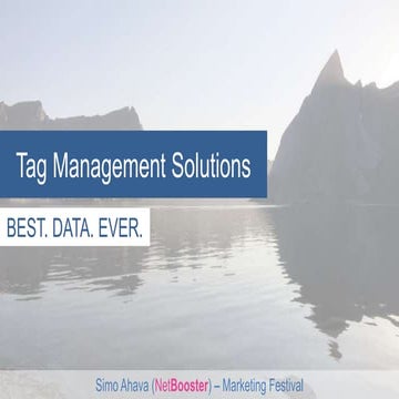Tag Management Solutions - Best Data Ever (Marketing Festival 2014)