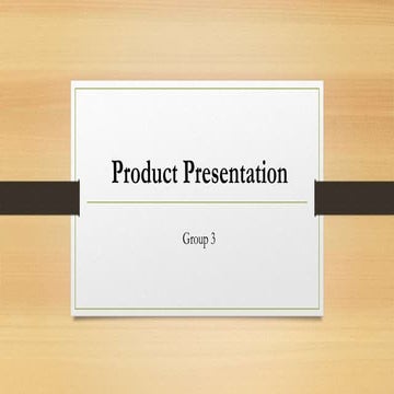 Product Presentation Sample