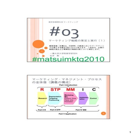 Mktg03 マーケティング戦略の策定と実行（１）