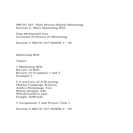 MKTG 367 Data Driven Digital MarketingSession 4 More Marke.docx