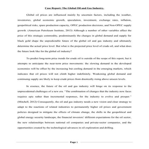 The global oil and gas industry