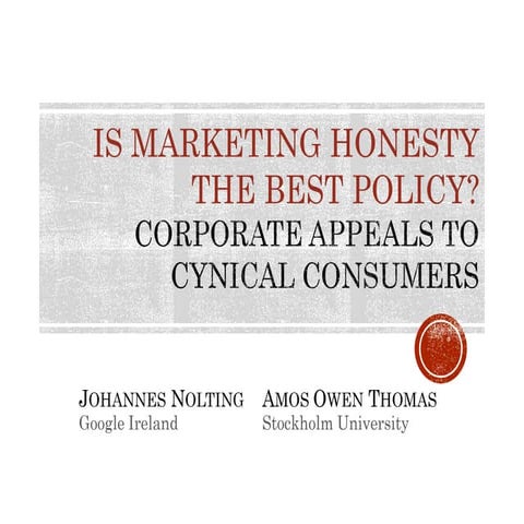 Honesty is the best policy | PPTX
