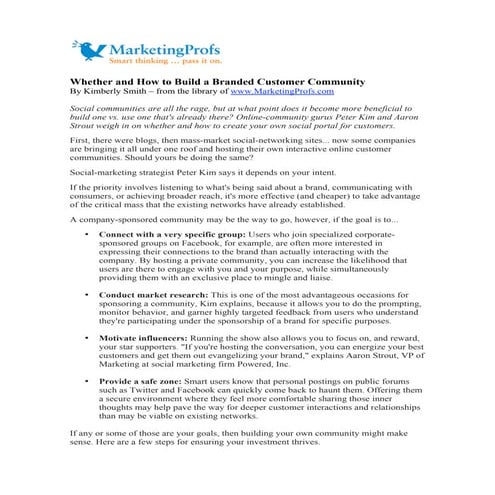 Mktg Profs Branded Communities
