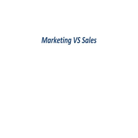 Mktg vs selling the classic debate