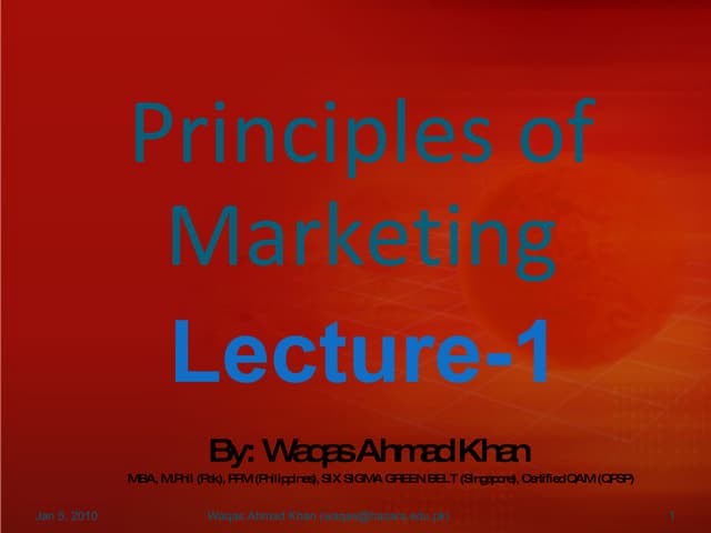 Principles of Marketing (waqas@hazara.edu.pk)