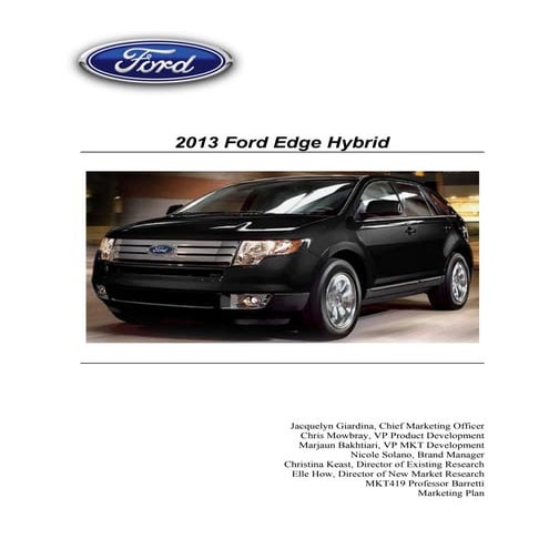 Ford Marketing Plan 2013
