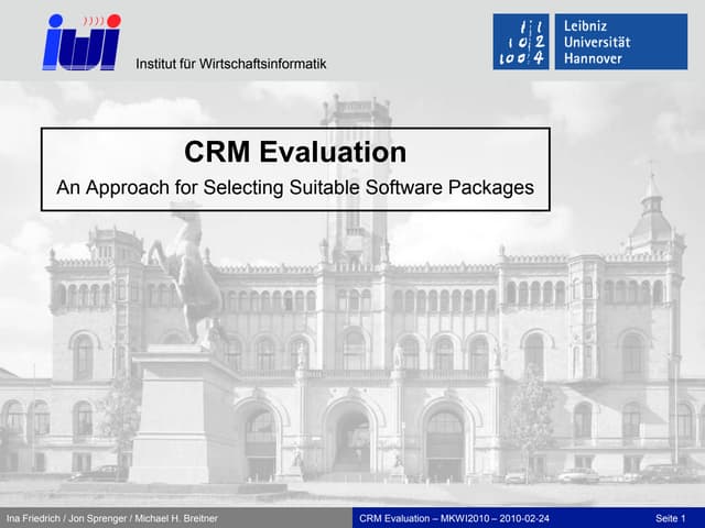 CRM Evaluation (MKWI 2010)