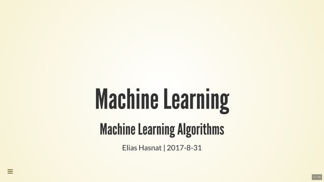 Machine Learning Algorithms