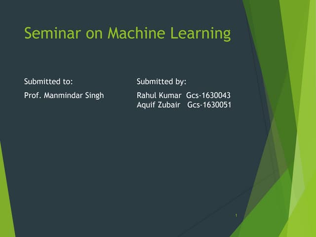 Machine Learning | PPT | Technology & Computing