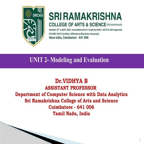 Machinel Learning Unit 2 - Preparing to Model