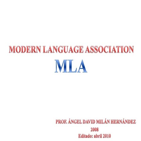 Manual de estilo MLA