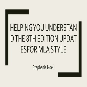 Understanding MLA 8 Updates