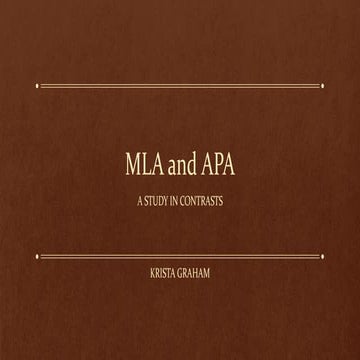 MLA and APA: A Study in Contrasts