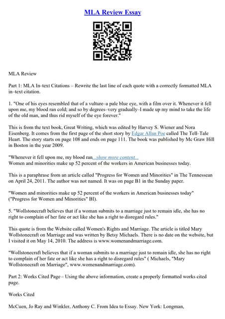 Mla Citation Essay