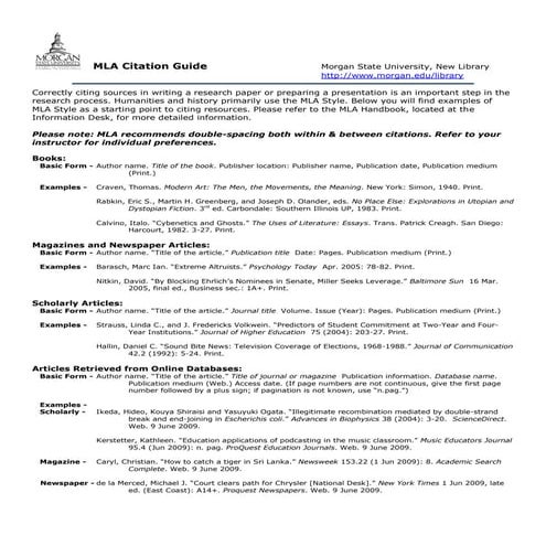 Mla Referencing