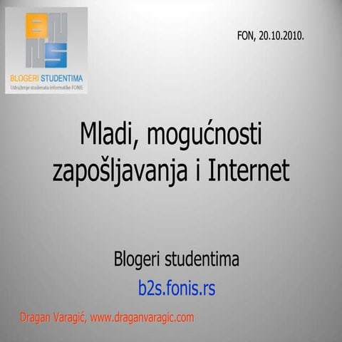 Mladi, mogucnosti zaposljavanja i internet
