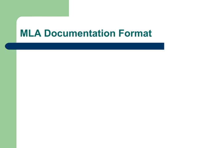 MLA Documentation Powerpoint