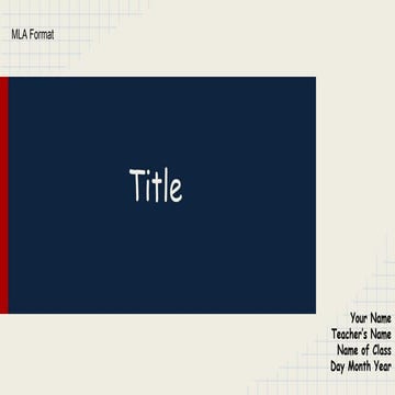 Mla formated slide show