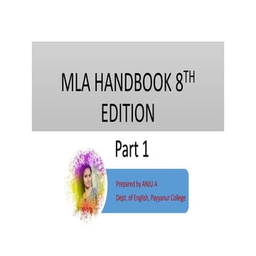 Mla handbook 8 th edition