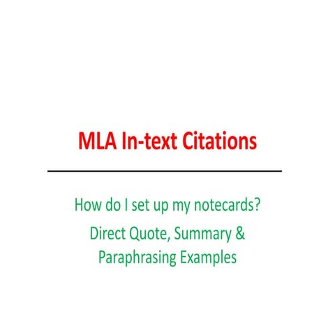MLA In-text Citation