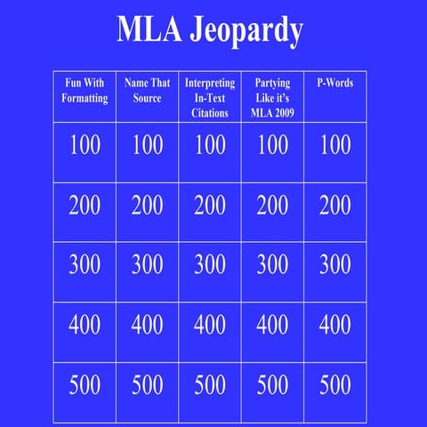 Mla jeopardy