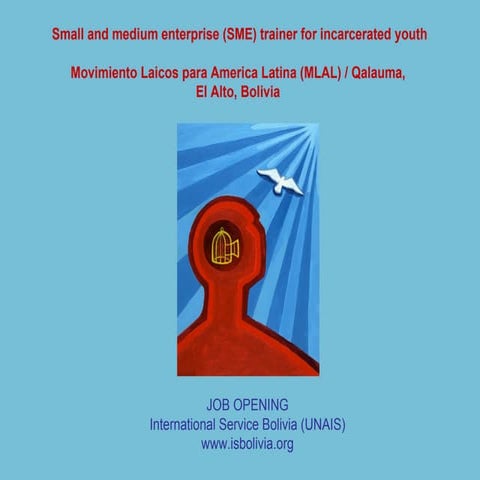 Job opening: Small and medium enterprise (SME) trainer for incarcerated youth