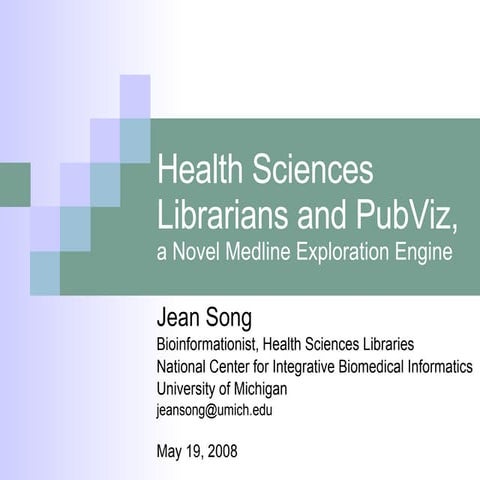HSL and PubViz: a novel Medline Exploration Engine