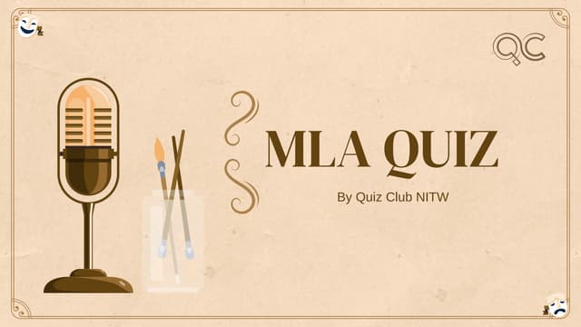 Music, Literature & Arts (MLA) Quiz - 7th July 2024,  Quiz Club NITW