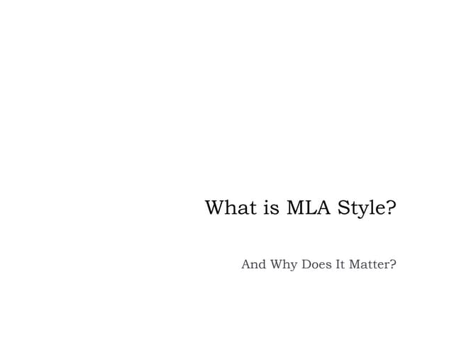Mla slides