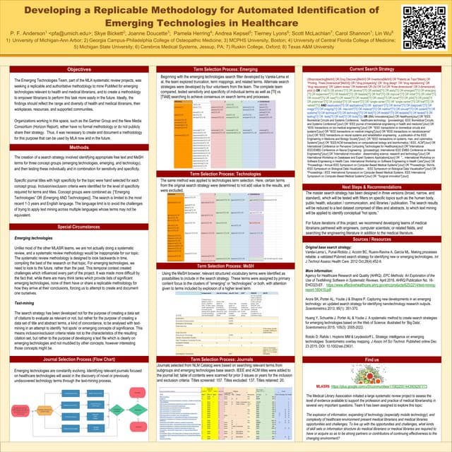 Developing a Replicable Methodology for Automated Identification of Emerging ...