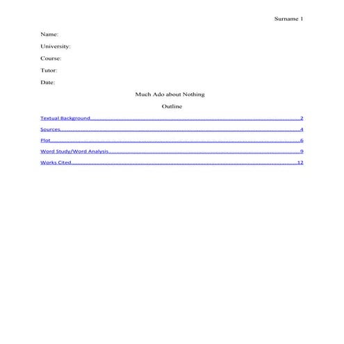 Mla style research paper much ado about nothing | DOC