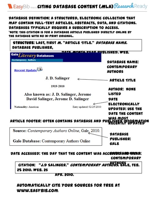 MLA 7 Visual Guide - Databases | PDF