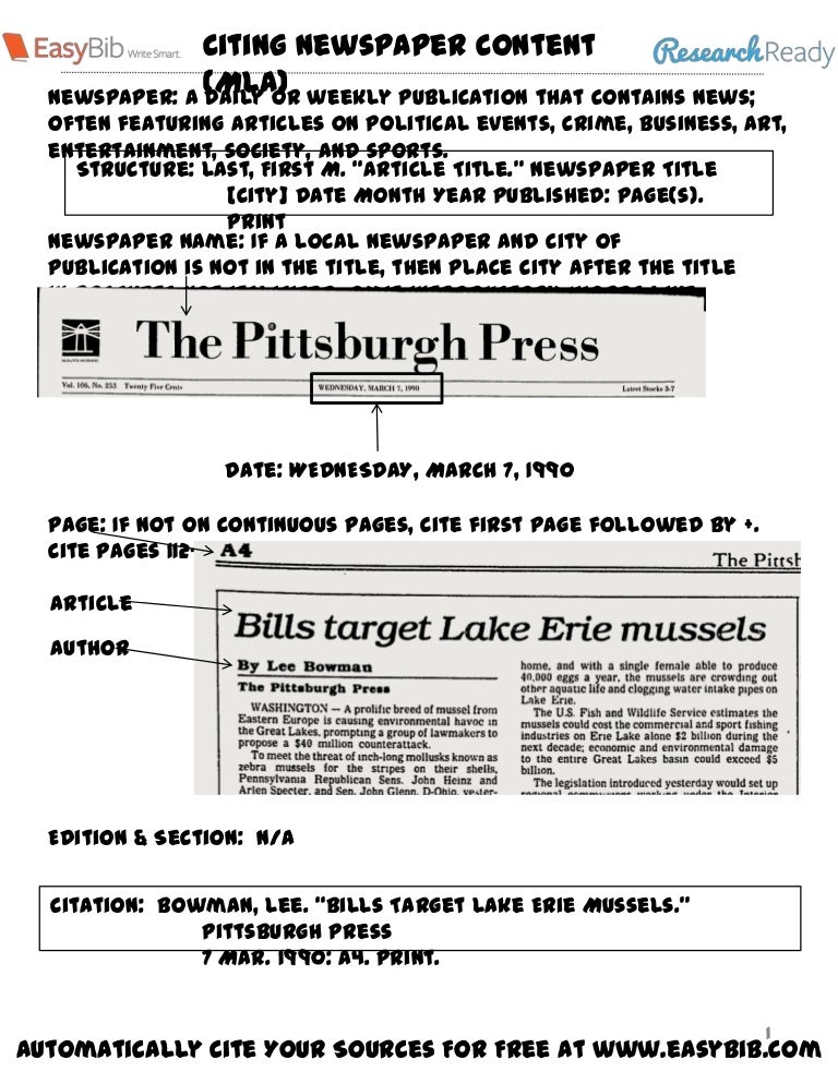 Quote newspaper essay