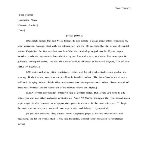 Mla word document