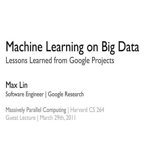 Machine Learning on Big Data | PPT