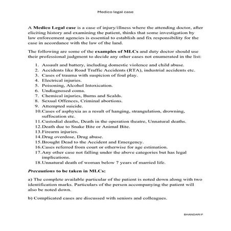 Medico legal case | PPT