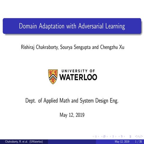 Deep Domain Adaptation using Adversarial Learning and GAN 