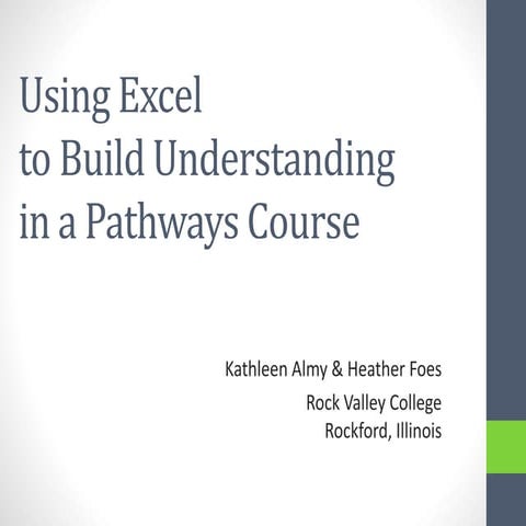 Using Excel to Build Understanding AMATYC 2015
