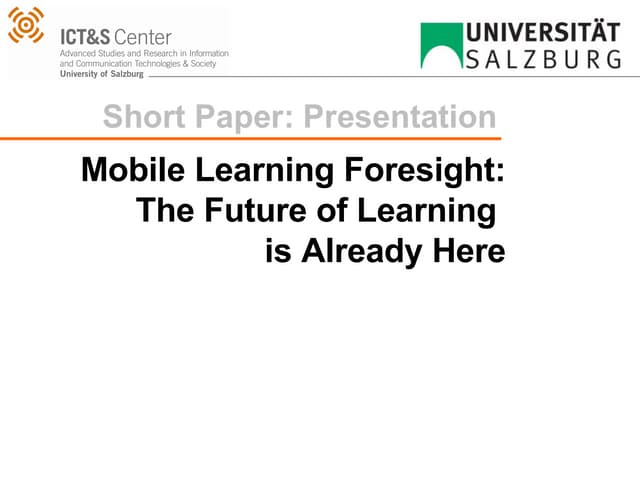 Presentation: MLearn 2008  Mobile L...