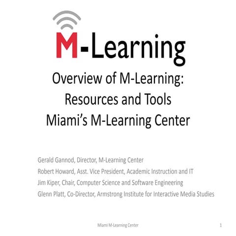 M-learning overview