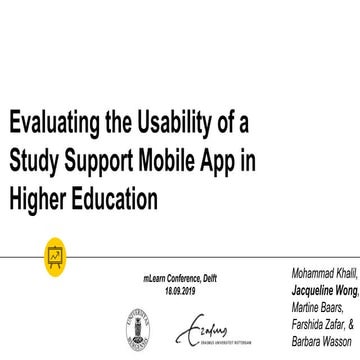 Evaluating the Usability of a Study Support Mobile App in Higher Ed