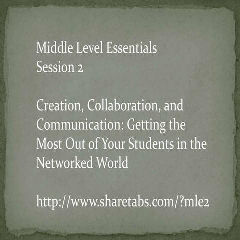 MLE Session 2: Getting the Most Out of Your Students in the Networked World