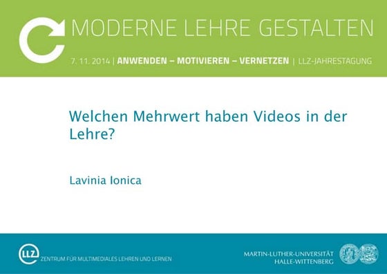 Welchen Mehrwert haben Videos in der Lehre? 