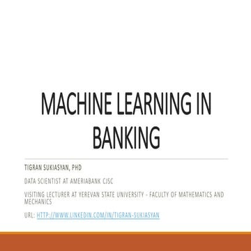 ML in banking