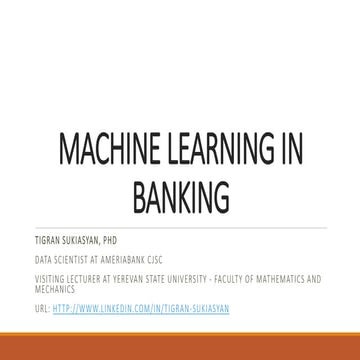 Machine Learning in Banking 