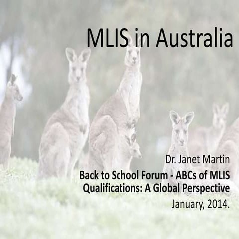 MLIS in Australia: An analysis of world trends and current Australian status