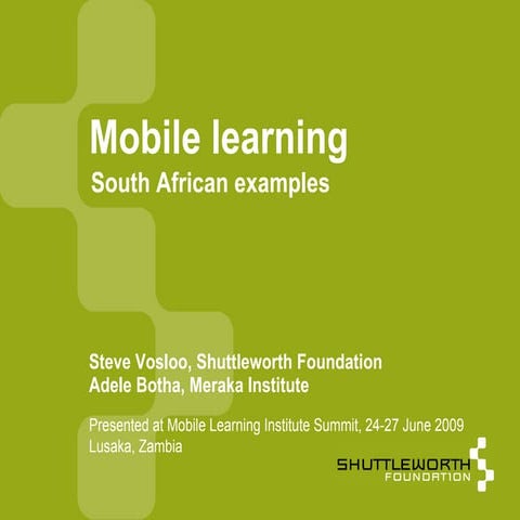 Mobile learning: South African examples | PPT