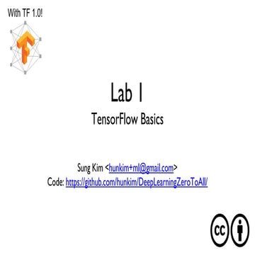 Tensor flow description of ML Lab. document | PPT