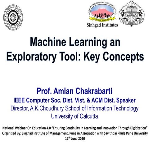 Machine Learning an Exploratory Tool: Key Concepts