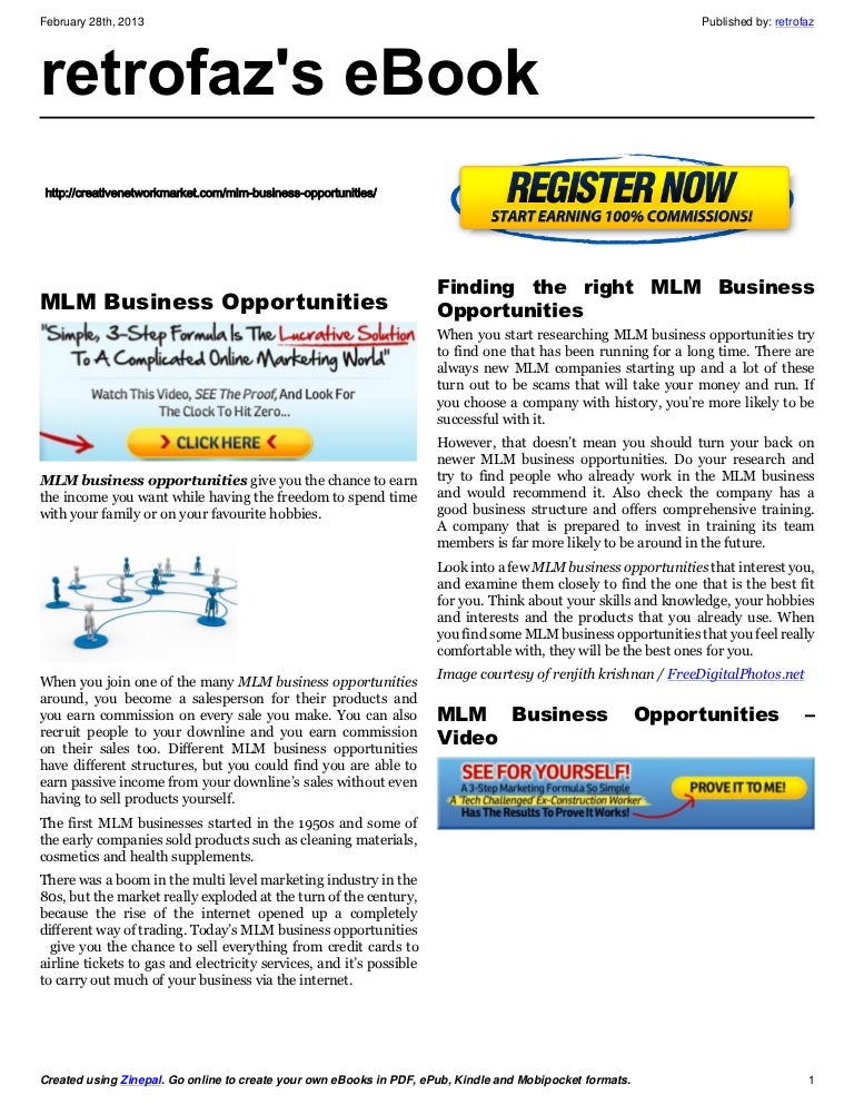 Mlm business opportunities